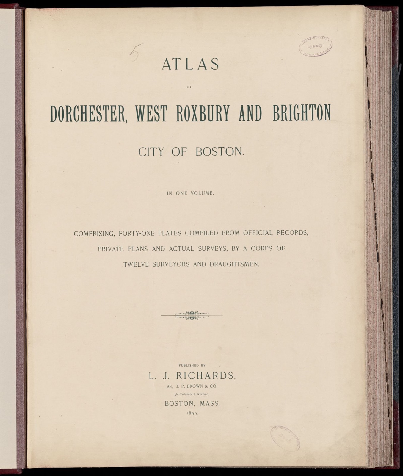 Atlas of Dorchester, West Roxbury and Brighton, city of Boston, Boston Public Library - undated