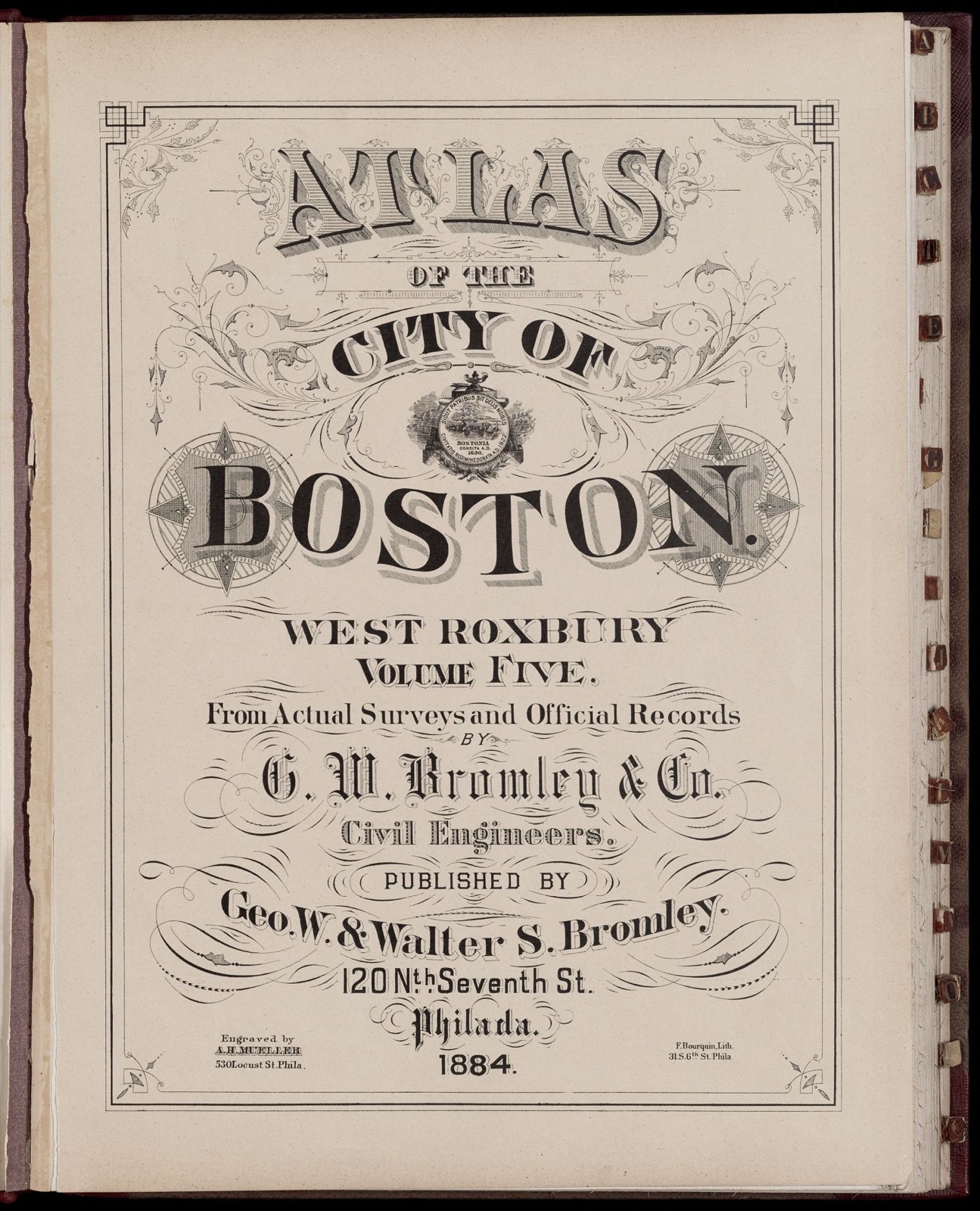 Atlas of the city of Boston : West Roxbury : volume five from actual surveys and official records, Boston Public Library - undated