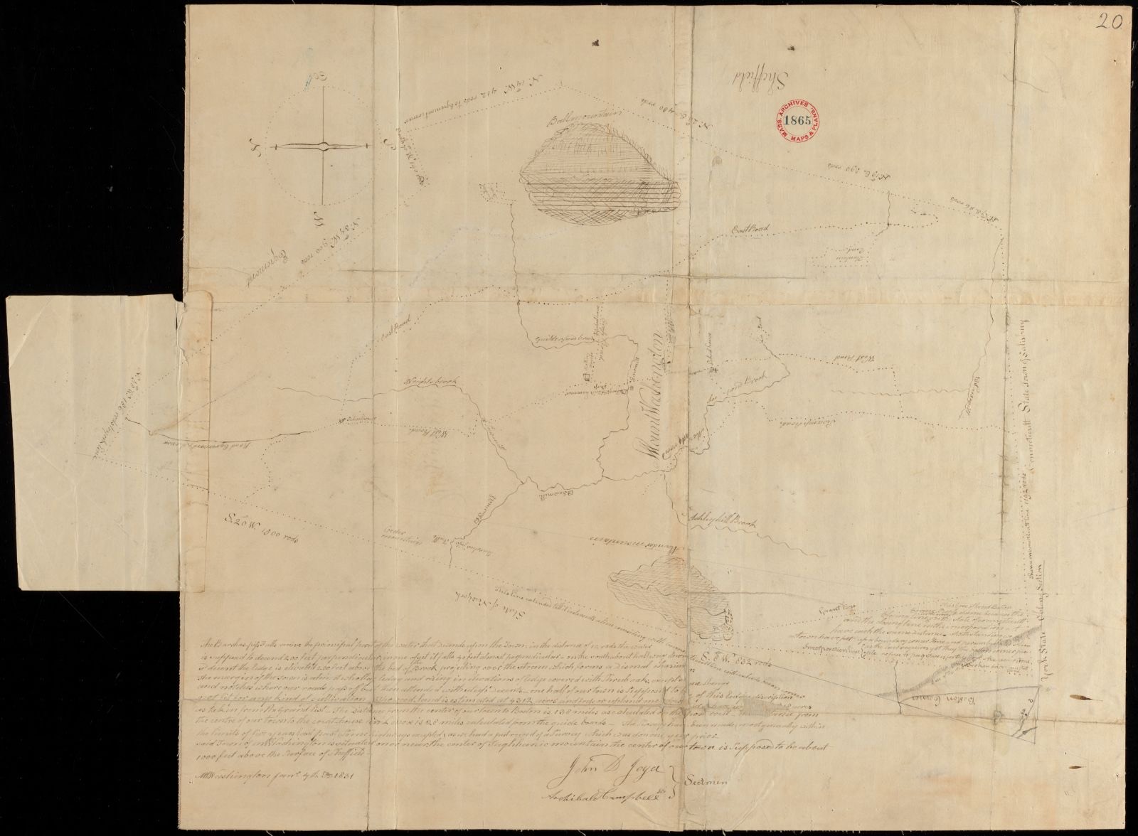 Plan of Mt. Washington, surveyor's name not given, dated January 4, 1831, Massachusetts Archives - undated