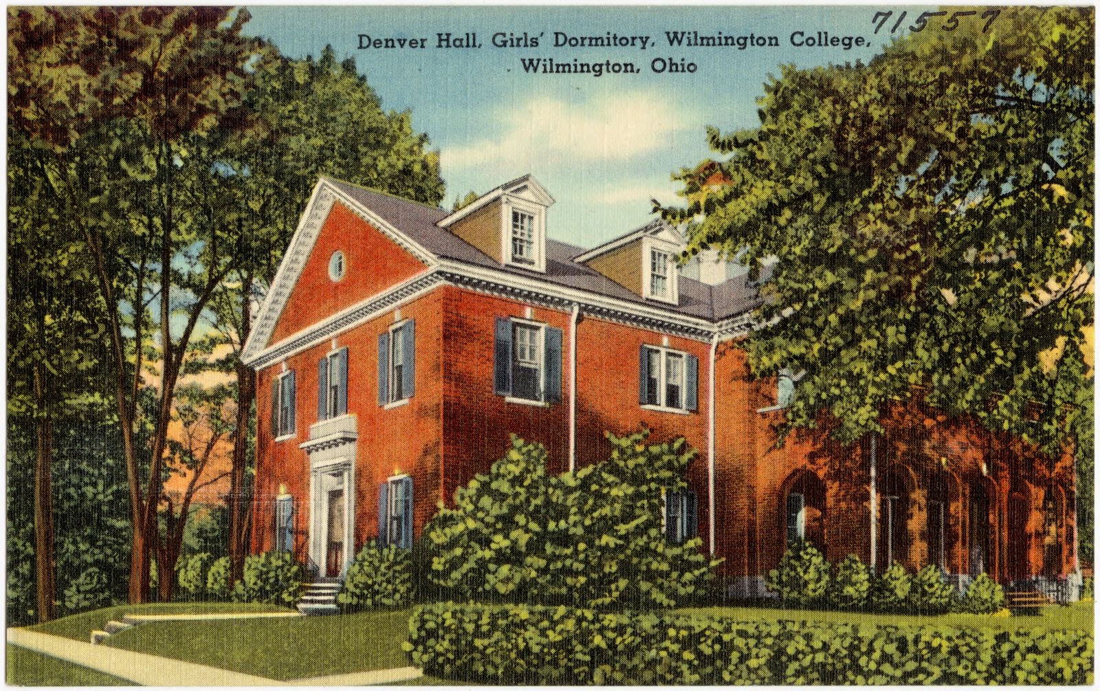 Denver Hall, girls' dormitory, Wilmington College, Wilmington, Ohio, Boston Public Library - undated