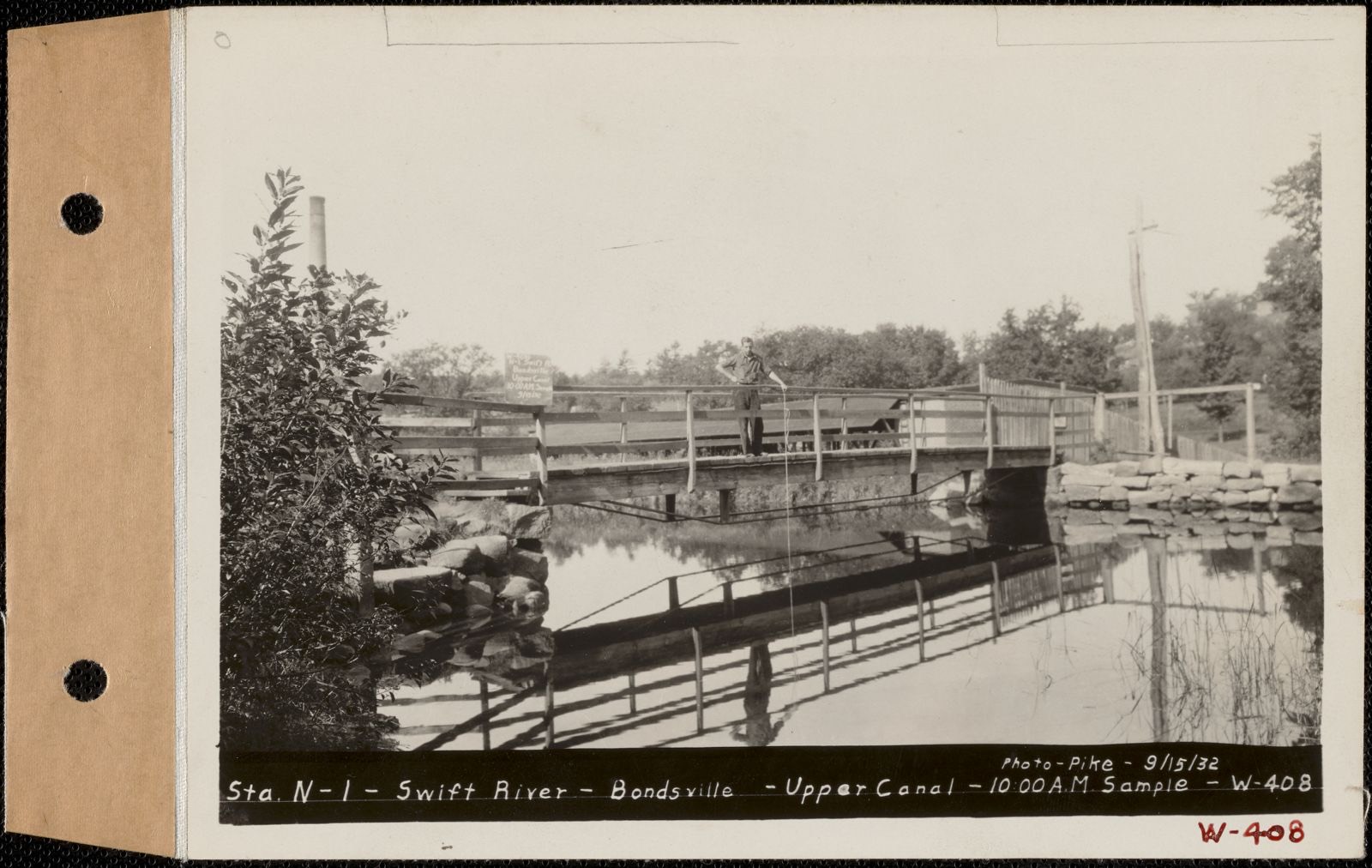 Station N-1, Swift River, upper canal, Bondsville, Palmer, Mass., 10:00 AM sample, Sep. 15, 1932, Massachusetts Archives - undated