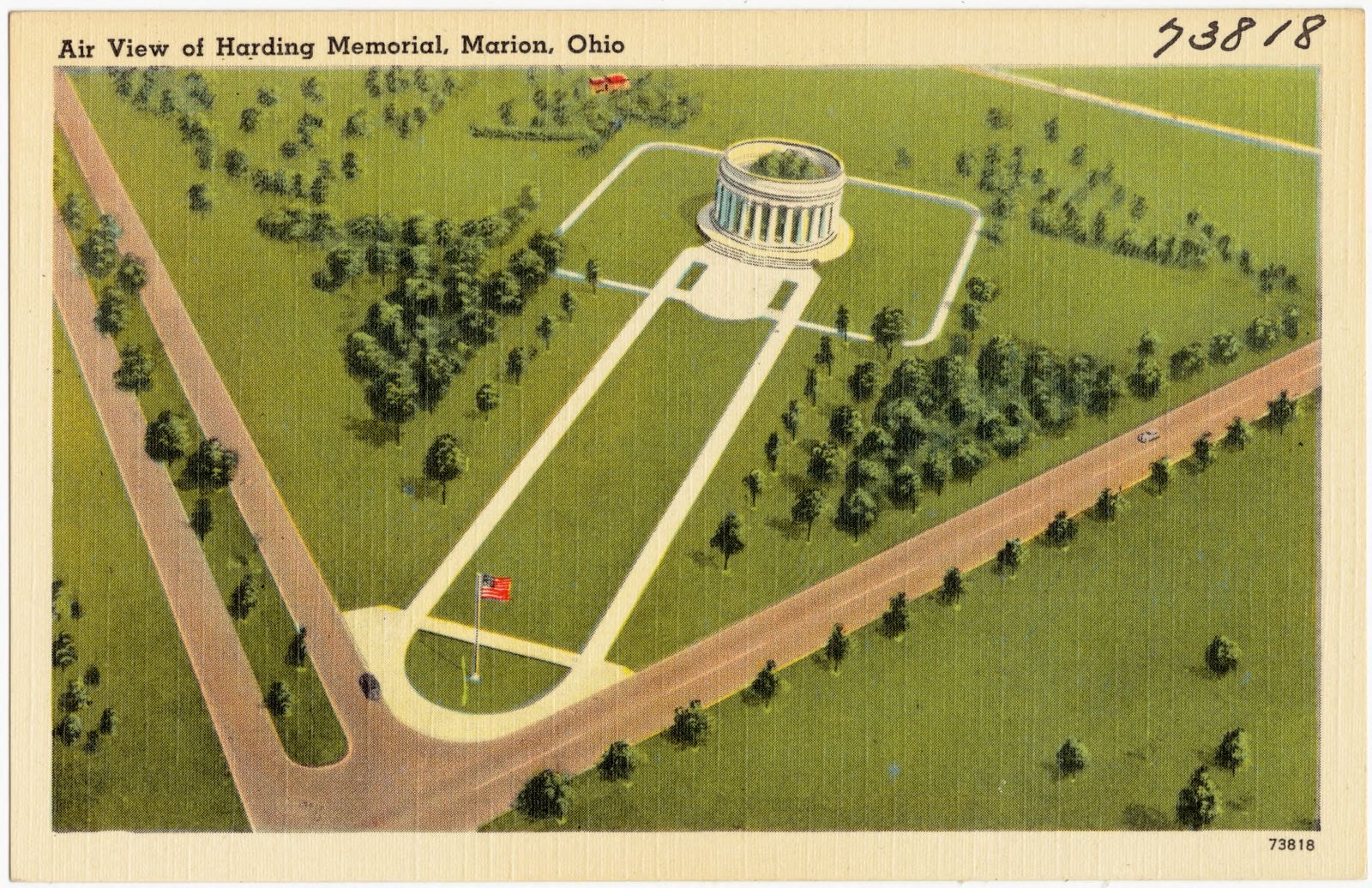 Air view of Harding Memorial, Marion, Ohio, Boston Public Library - undated