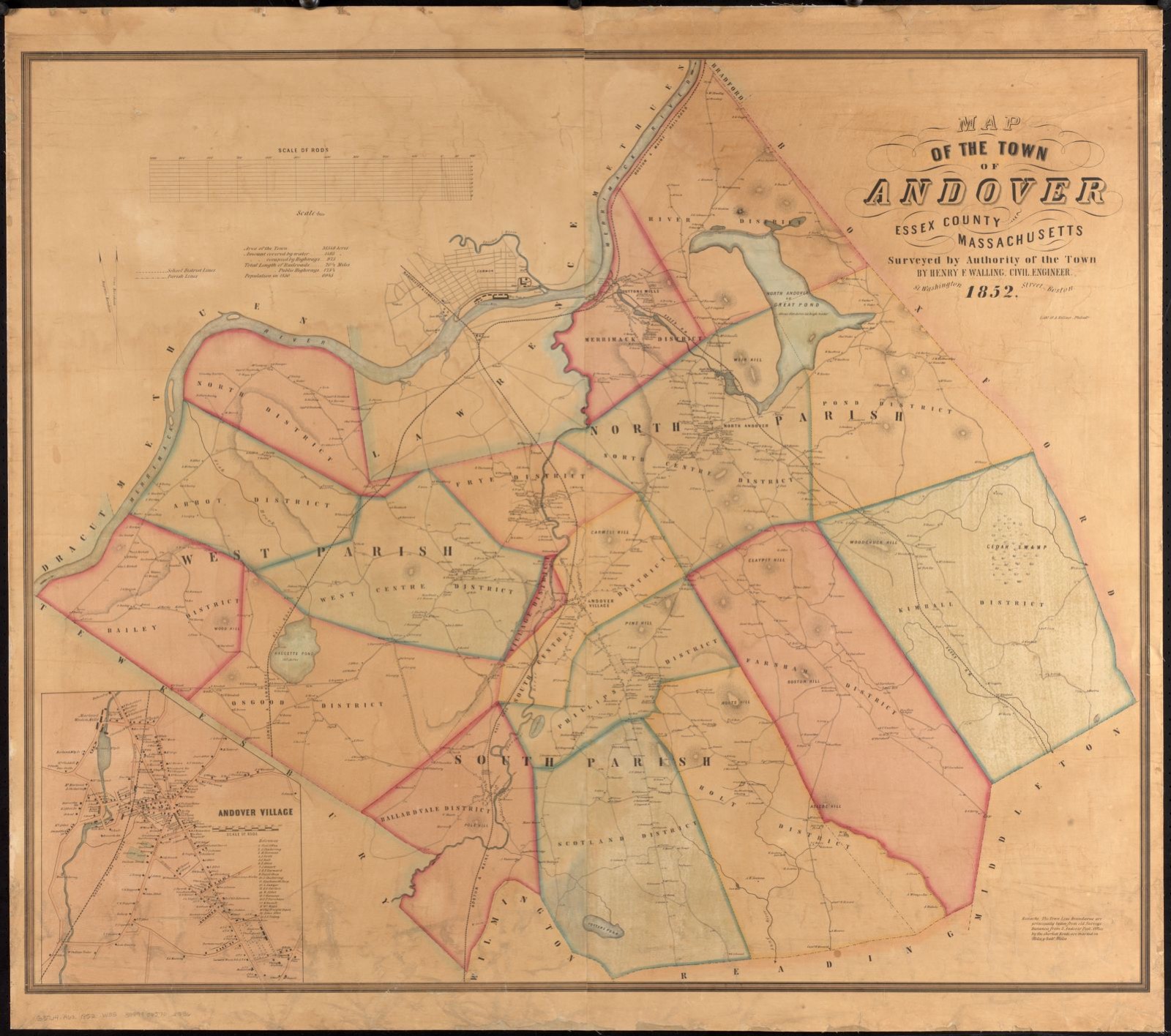 Map of the town of Andover, Essex County, Massachusetts, Boston Public Library - undated