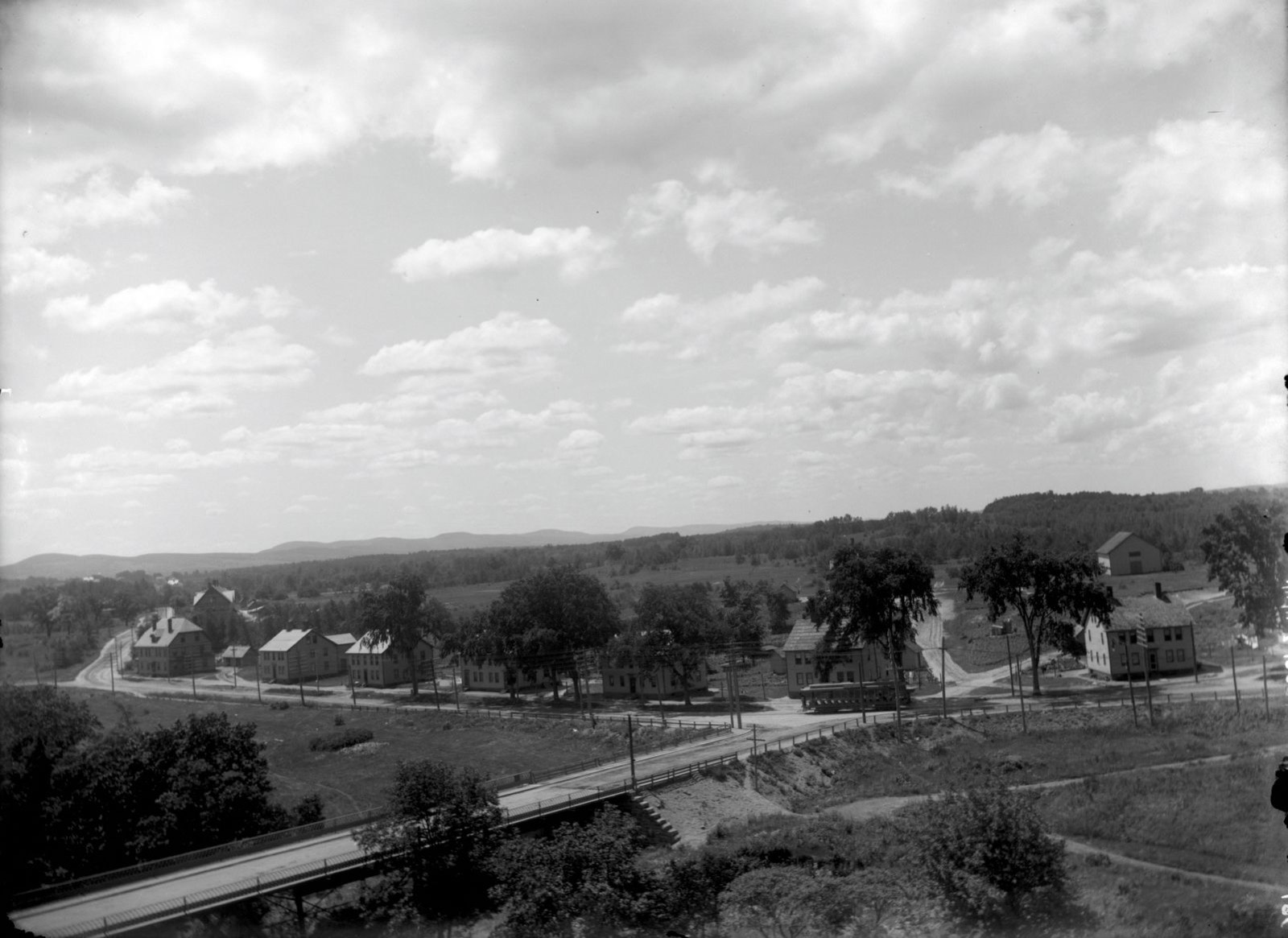 Main Street, Indian Orchard. Across the river from Mill #2, Hubbard Memorial Library - undated