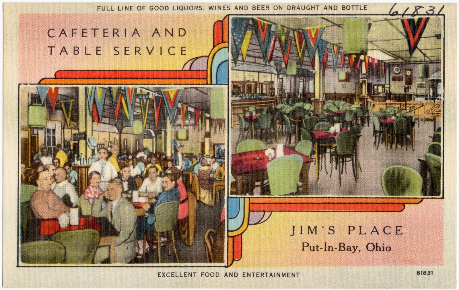 Cafeteria and table service, Jim's Place, Put-In-Bay. Ohio, Boston Public Library - undated