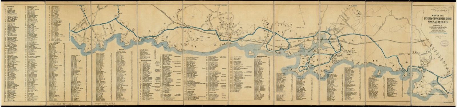 Map of the Beverly and Manchester shore Massachusetts, Boston Public Library - undated