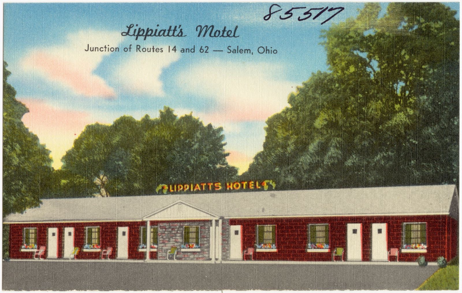 Lippiatt's Motel. Junction of Routes 14 and 62 -- Salem, Ohio, Boston Public Library - undated