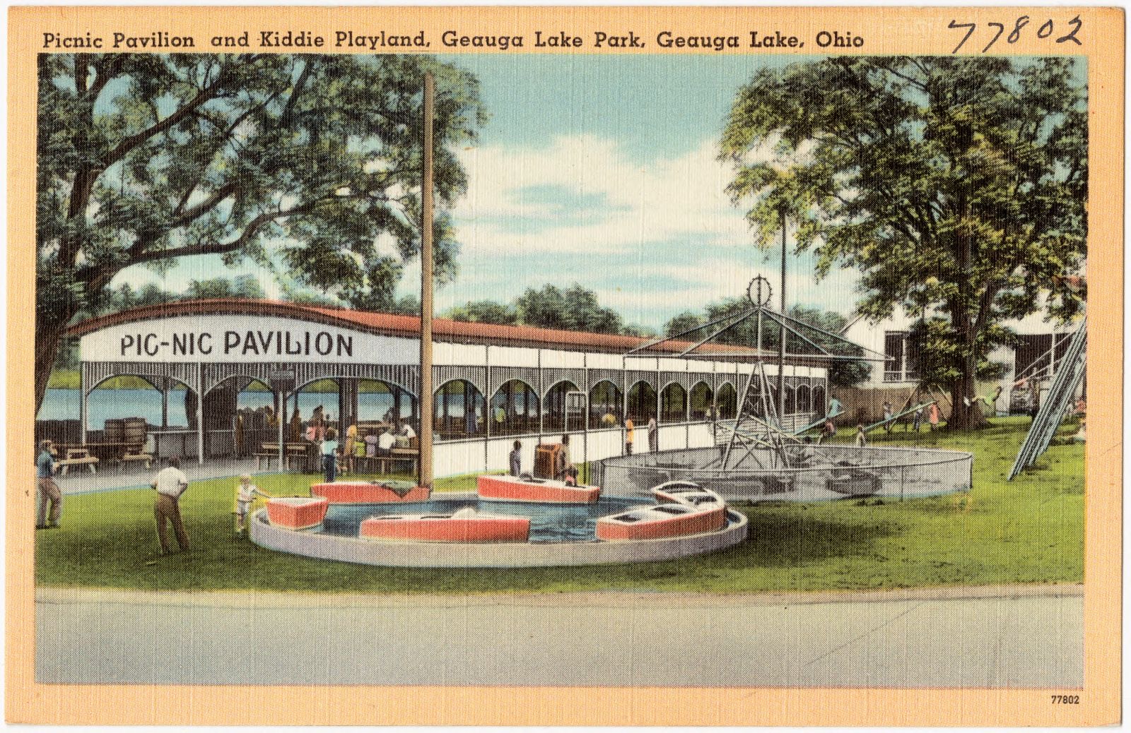 Picnic Pavilion and Kiddie Playland, Geauga Lake Park, Geauga Lake, Ohio, Boston Public Library - undated