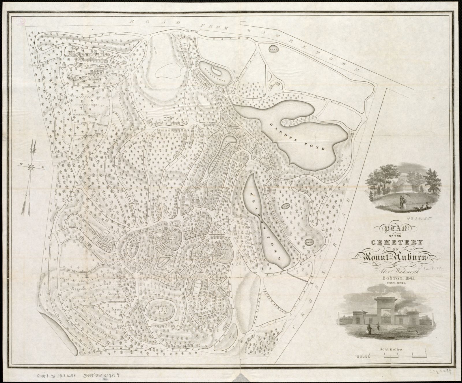 Plan of the cemetery of Mount Auburn, Boston Public Library - undated