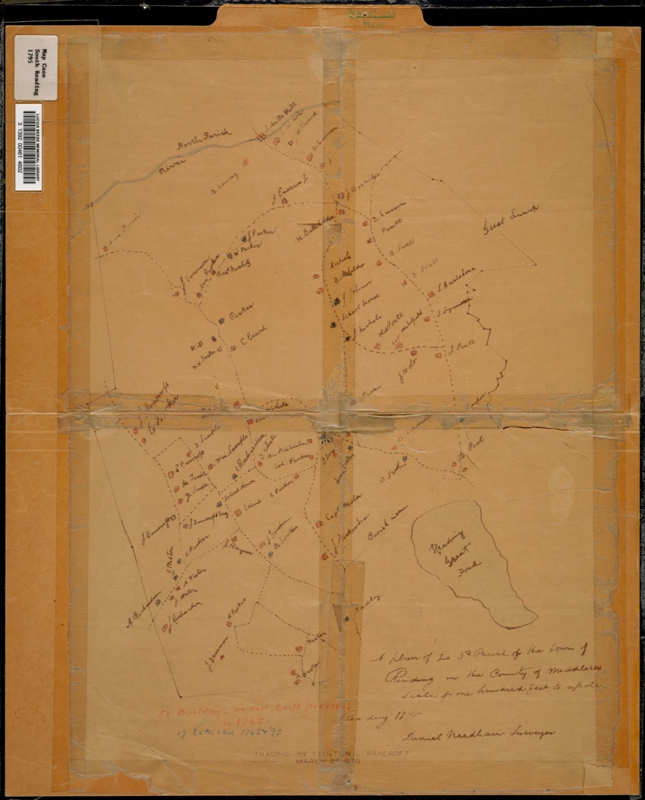 A plan of the 3rd Parish of the Town of Reading in the County of Middlesex, Lucius Beebe Memorial Library - undated