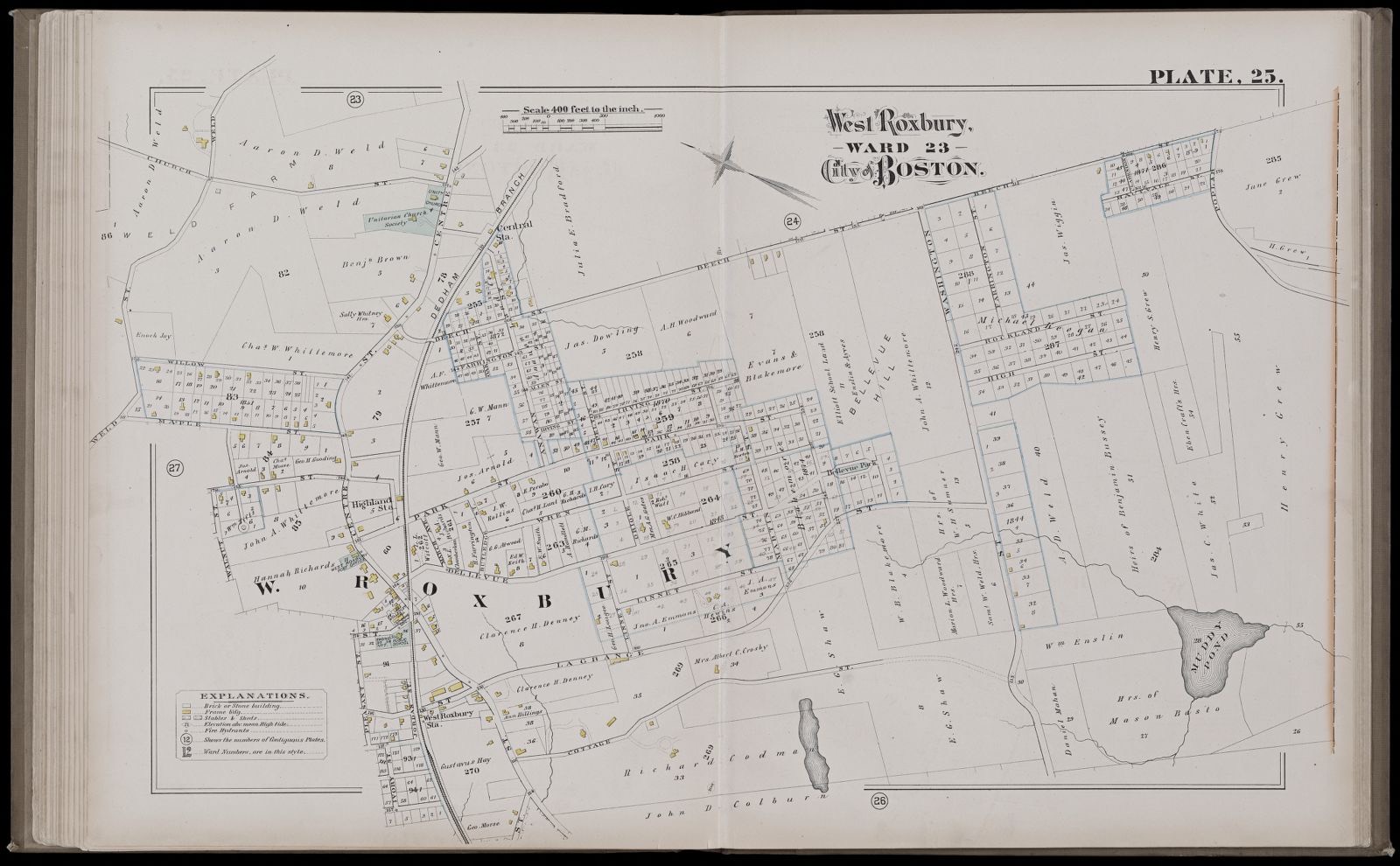 City atlas of Boston, Massachusetts : complete in one volume : from official records, private plans and actual surveys plate 25, Boston Public Library - undated