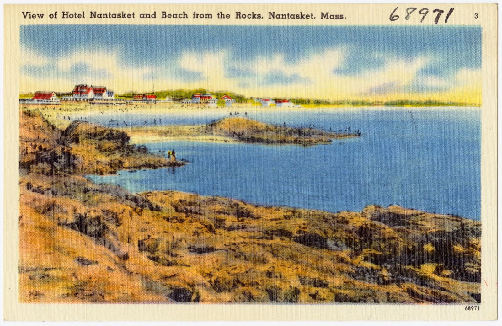 View of Hotel Nantasket and beach from the Rocks, Nantasket Beach, Mass., Boston Public Library - undated