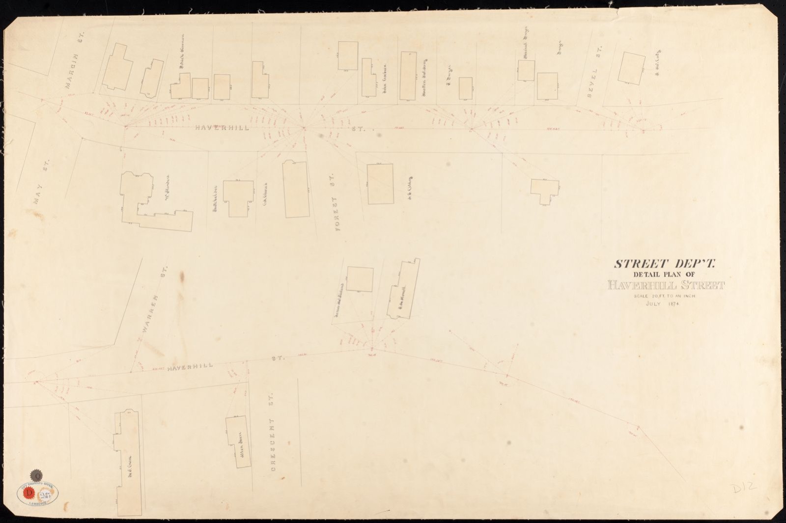Detail plan of Haverhill Street, Lawrence Public Library - undated