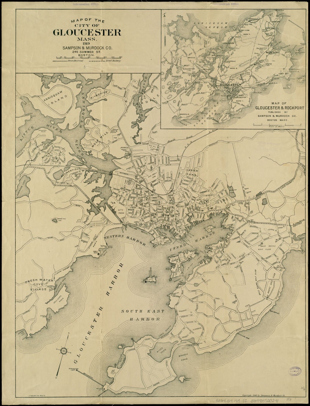 Map of the city of Gloucester, Mass, Boston Public Library - undated