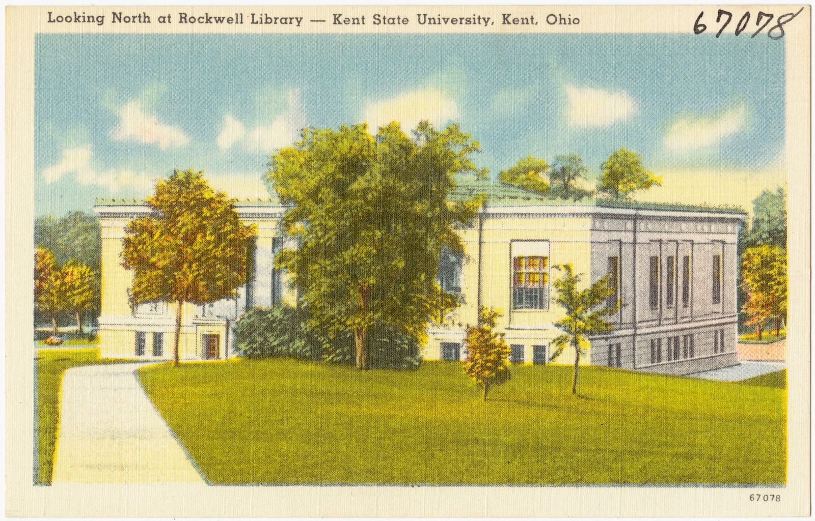 Looking north at Rockwell Library -- Kent State University, Kent, Ohio, Boston Public Library - undated