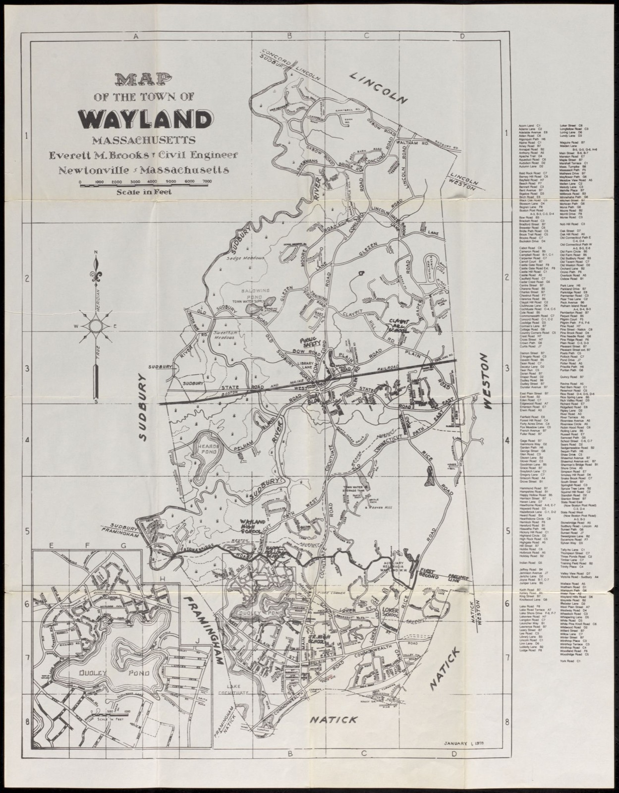 Map of the Town of Wayland, Massachusetts, 1978, Wayland Free Public Library - undated