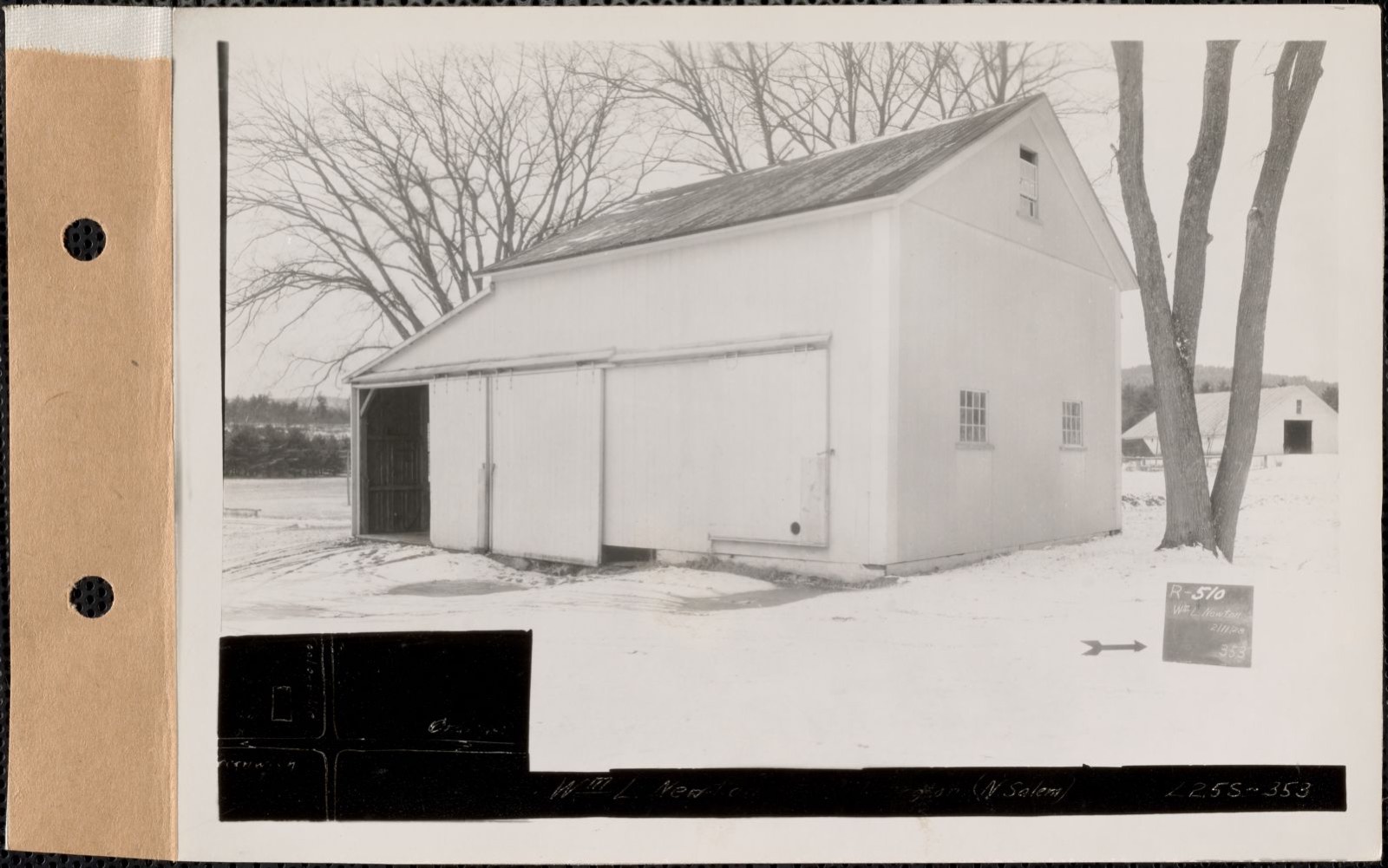 William L. Newton, barn, Millington, New Salem, Mass., Feb. 11, 1928 Parcel no. 510-13, William L. Newton, Massachusetts Archives - undated