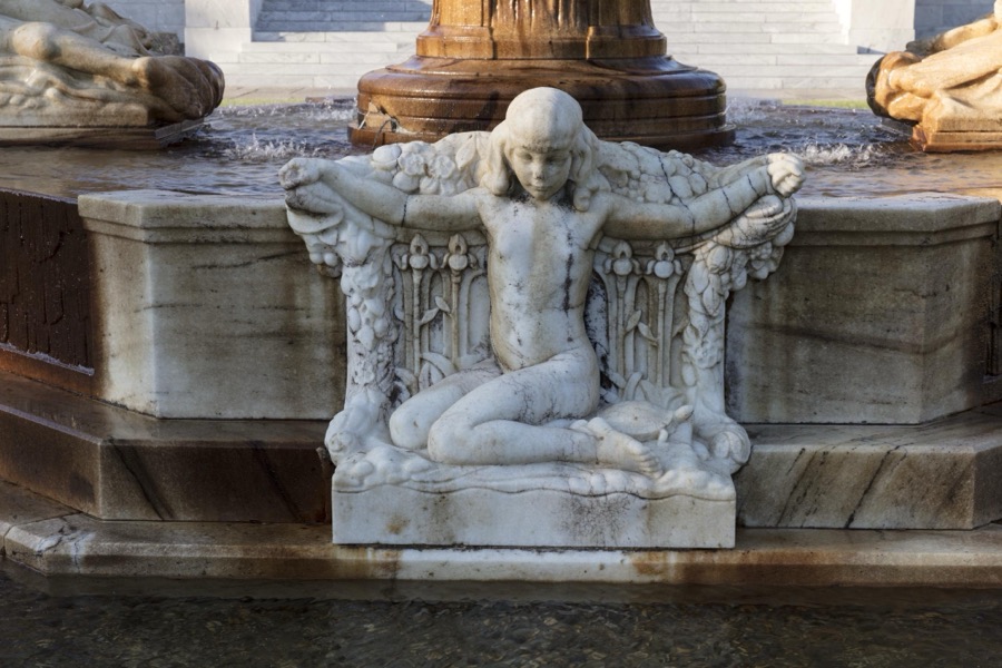 A portion of Chester Beach's 1927 monumental "Fountain of the Waters," located adjacent to the Cleveland Museum of Art's main entrance