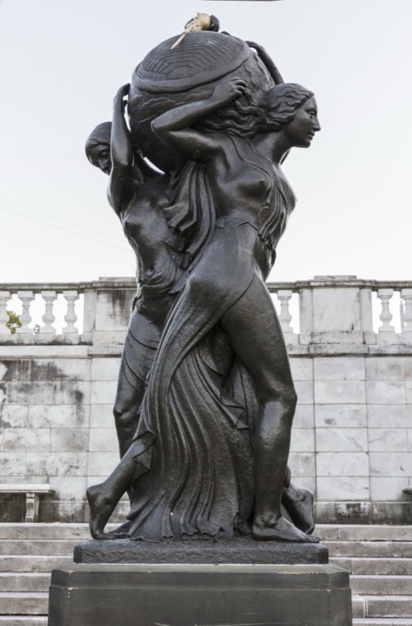 Frank Jirouch's sculpture, "Night Passing the Earth to Day," at the Cleveland Museum of Art in Cleveland, Ohio
