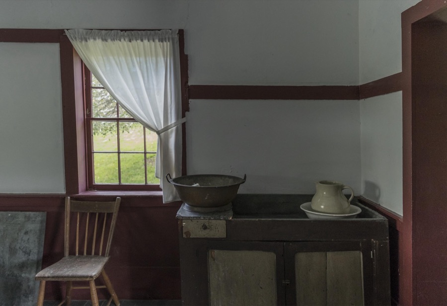 Kitchen scene inside the farmhouse at Yoder's Amish Home, an authentic Amish farm that began accepting visitors in 1983 near Walnut Creek in central Ohio, along the "Amish Country Byway"