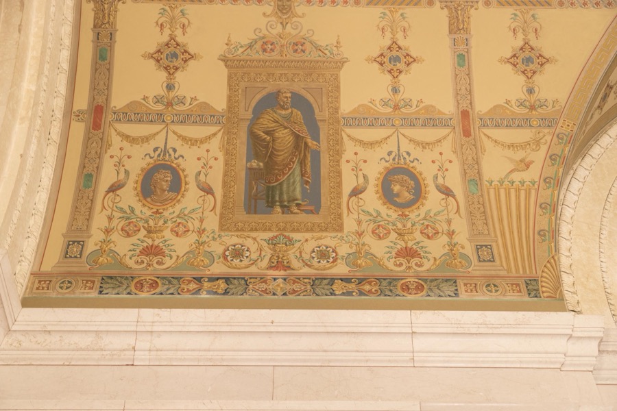 Wall painting inside the Cleveland Public Library's main building in Cleveland, Ohio