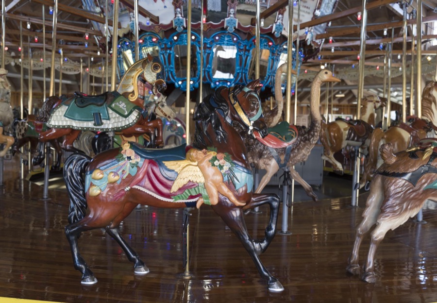 The carousel, or merry-go-round, at Richland Carrousel Park opened in 1991 in downtown Mansfield, Ohio
