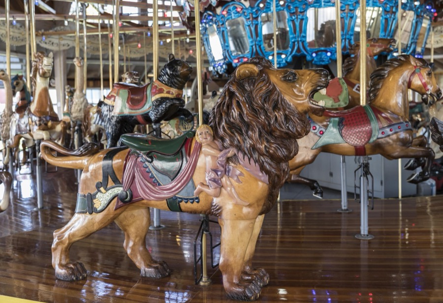 The carousel, or merry-go-round, at Richland Carrousel Park opened in 1991 in downtown Mansfield, Ohio