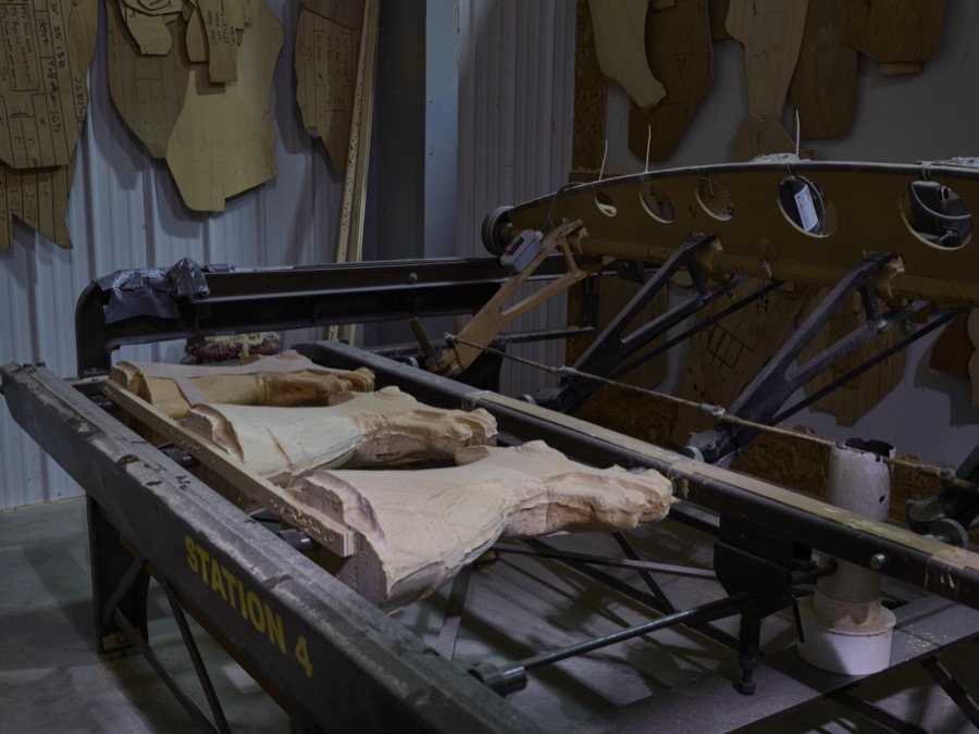 In Mansfield, Ohio, a frame used in crafting carousel horses stands at the ready at the Carousel Works, the world's largest maker of carousels, sometimes called "merry-go-rounds"