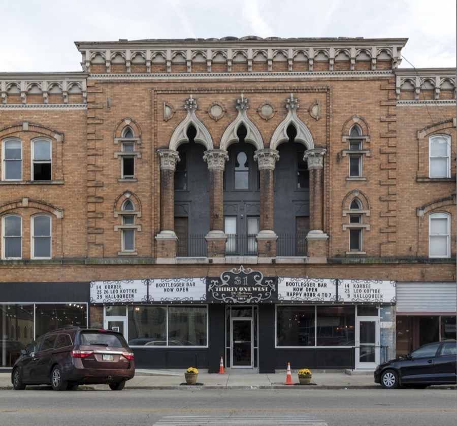 A building in Newark, Ohio, that was saved from demolition and, in 2016, became the home of Thirty One West, a live-music venue
