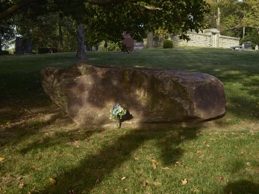 The gravesite of American humorist Erma Bombeck at Woodland Cemetery and Arboretum, in Dayton, Ohio, one of the oldest "garden" cemeteries in the United States