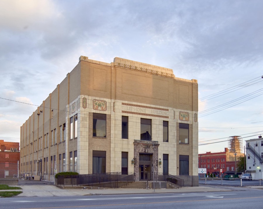The 1929 art deco-style Telephone Building in Newark, Ohio, housed the offices and telephone switchboards of the Newark Telephone Company, which had been the first independent telephone company incorporated in the United States in 1894