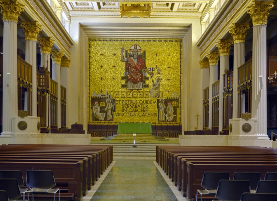 A portion of the sanctuary of the Saint Peter in Chains Catholic Cathedral in Cincinnati, Ohio