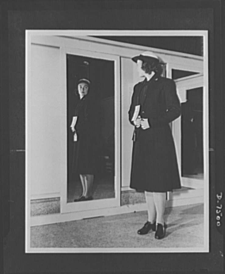 Women Accepted for Voluntary Emergency Service. Smith College, Northampton, Massachusetts, becomes the home for WAVES in training. Here, midshipmen take on heavy schedule to learn the duties of an officer in the U.S. Naval Reserve. First uniform. Getting into uniform is one of the WAVES biggest thrills. Here a comely officer candidate tries hers on