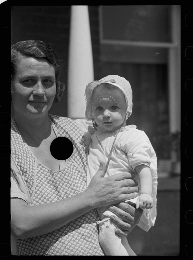 Farmer and child, Scioto Farms, Ohio