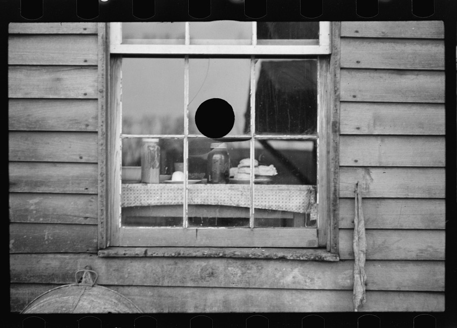 Kitchen table seen through window of rehabilitation client's home, Jackson County, Ohio
