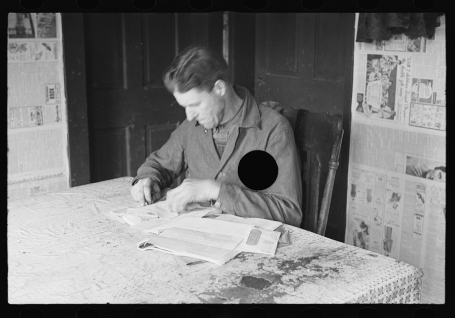 Rehabilitation client worrying over his accounts, Jackson County, Ohio