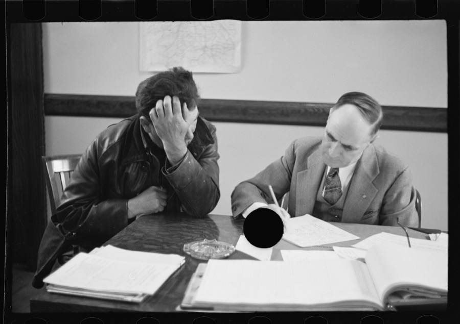 Rehabilitation client worrying over his accounts, Jackson County, Ohio