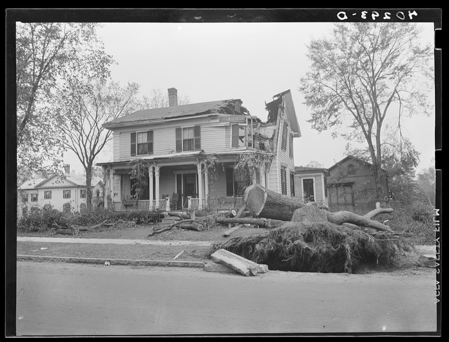 New England hurricane. House in Amherst, Massachusetts