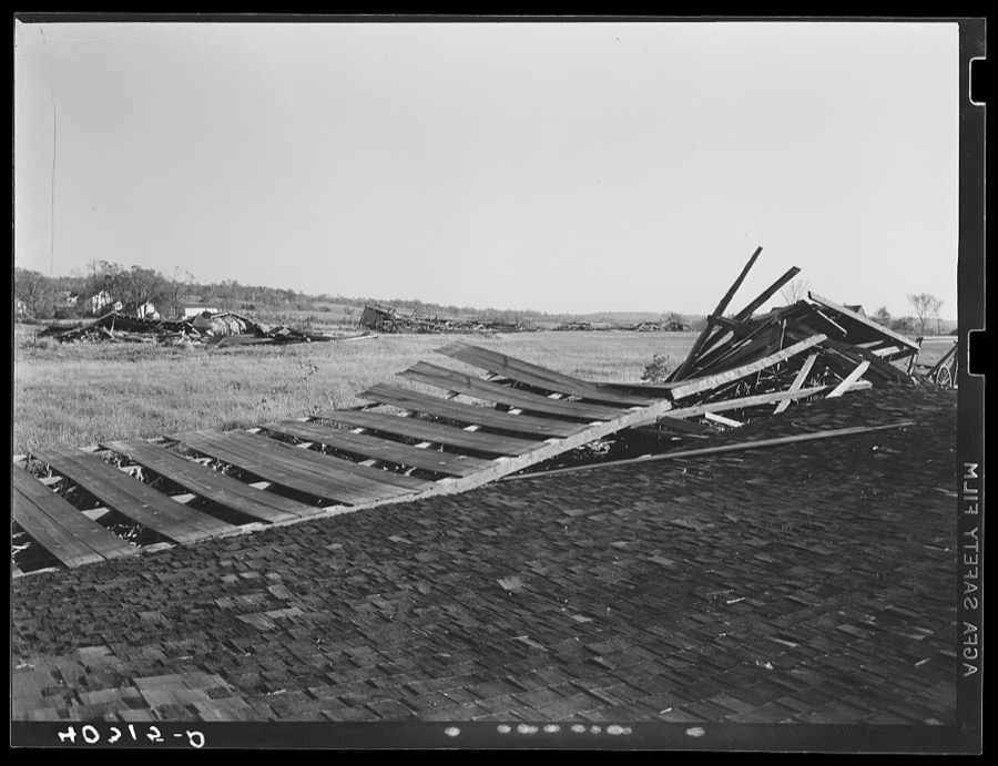 New England hurricane. Tobacco barn in Amherst, Massachusetts