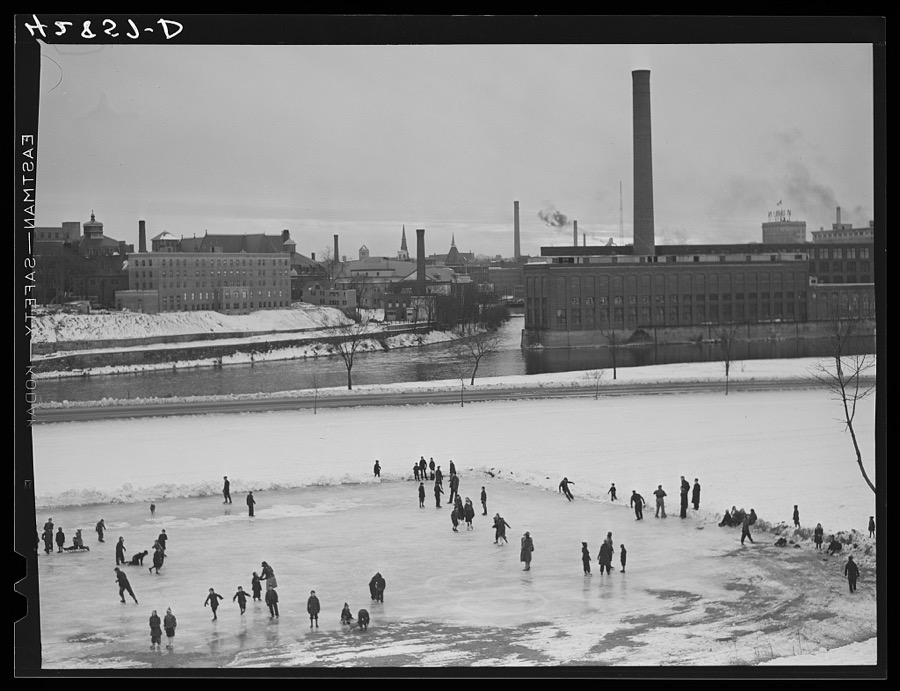 Children skating. Lowell, Massachusetts