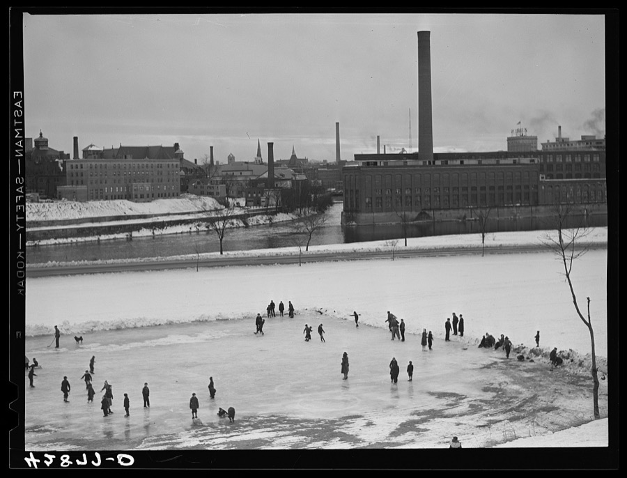 Children skating. Lowell, Massachusetts