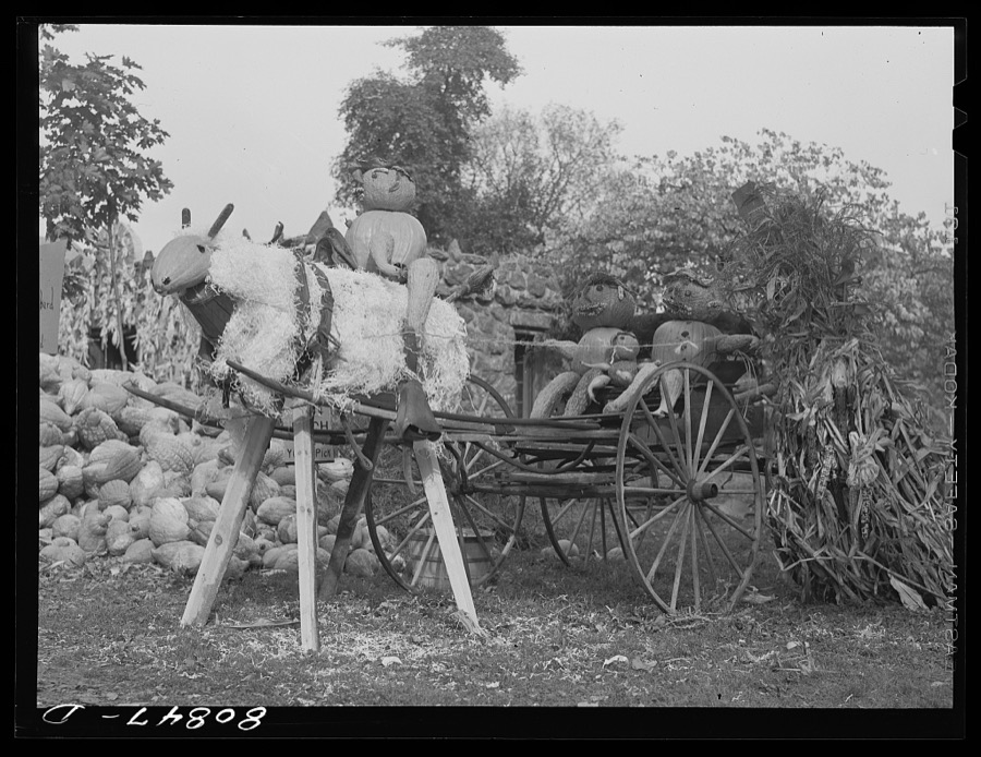 Sales attention at a wayside harvest market near Greenfield, Massachusetts