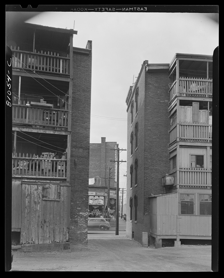 Between the mills and the canals is where the workers live. Holyoke, Massachusetts