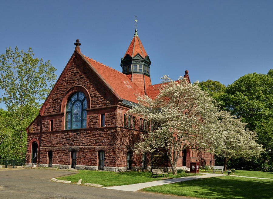 The 1887 Clapp Memorial Library, a public library in [Belchertown], Massachusetts