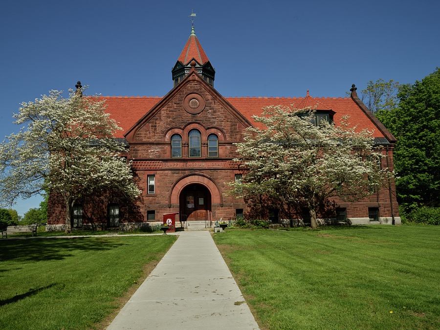 The 1887 Clapp Memorial Library, a public library in [Belchertown], Massachusetts