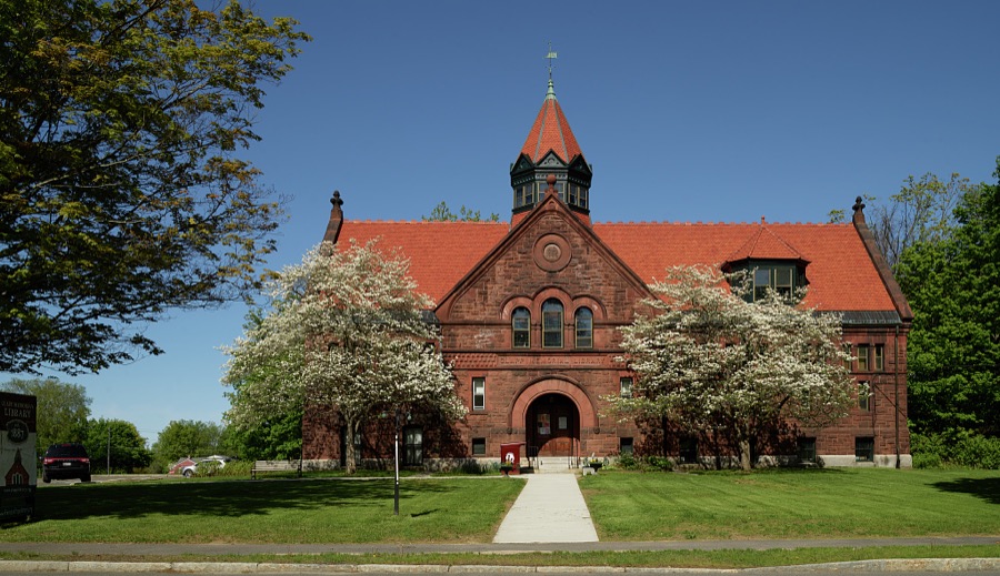 The 1887 Clapp Memorial Library, a public library in [Belchertown], Massachusetts