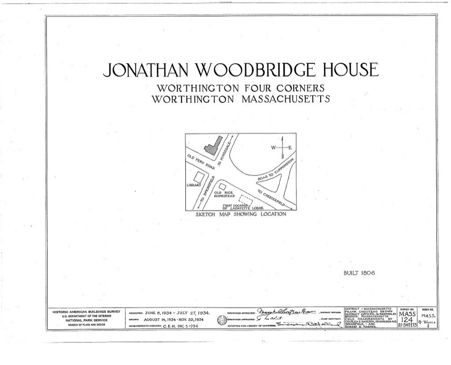 Jonathan Woodbridge House, Four Corners, Worthington Center, Hampshire County, MA