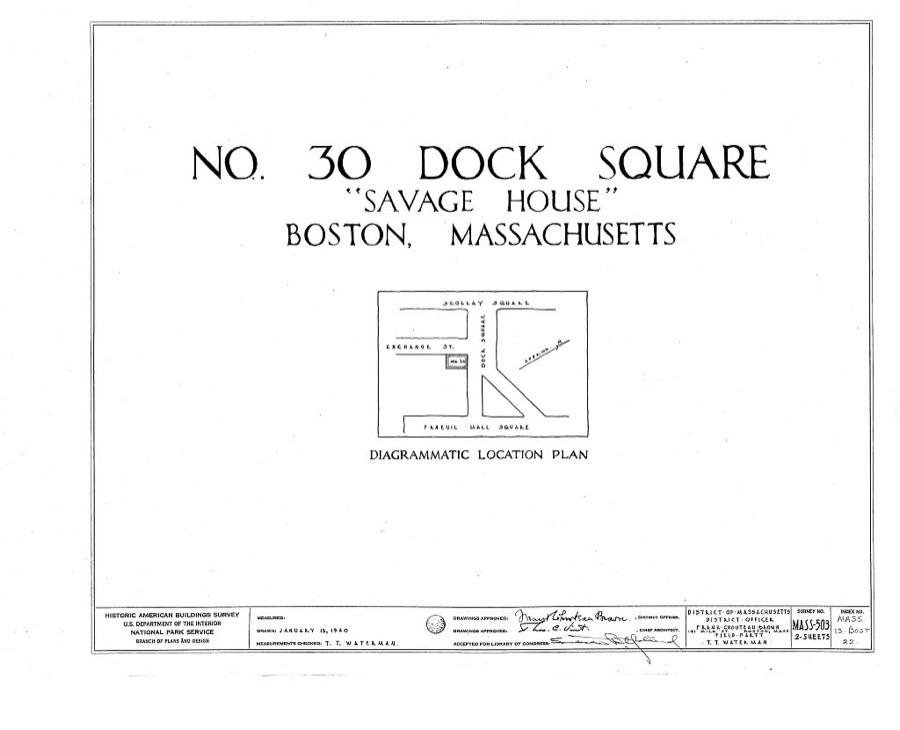 Savage House, 30 Dock Square, Boston, Suffolk County, MA