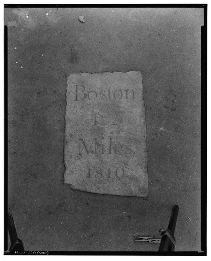 Twelve-mile Stone, Old Street, Randolph, Norfolk County, MA