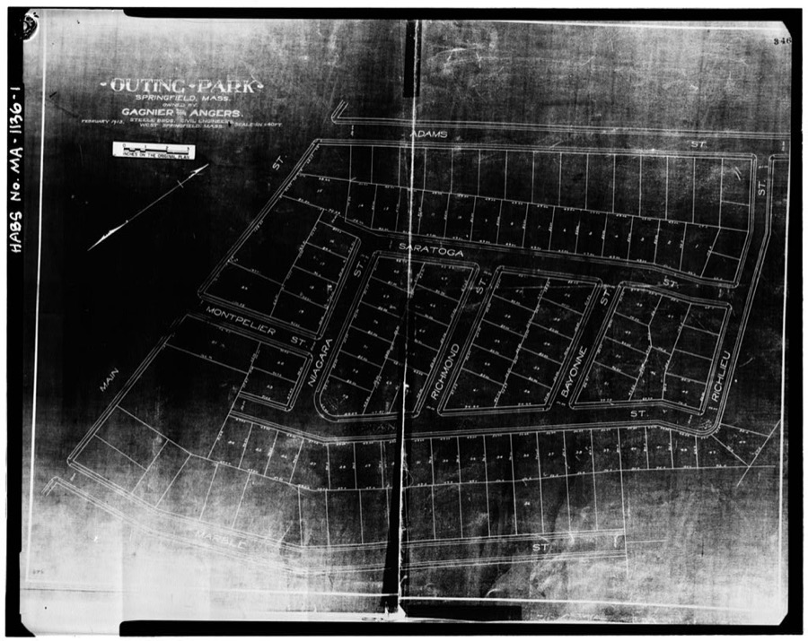 Outing Park, Bounded by Adams, Richelieu, Marble, & Main Streets, Springfield, Hampden County, MA